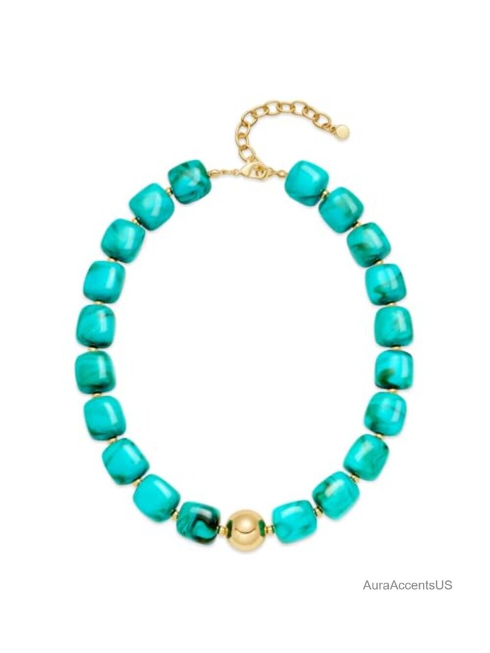 Waterproof Resin Beaded Necklace Lightweight Beach Summer Jewelry